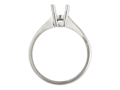 Gegossener Ring Aus Sterlingsilber Zargenfassung Mit 4 krappen, Rund, 5,0 mm, 0,50 pt, Größe m - Standard Bild - 2