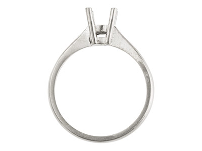 Gegossener Ring Aus Sterlingsilber Zargenfassung Mit 4 krappen, Rund, 6,0 mm, 0,75 pt, Größe m - Standard Bild - 2