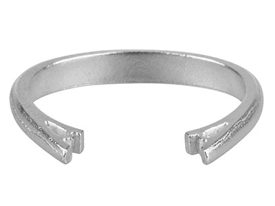 Ringkörper Für Fassung 3 Steine, Silber 925 Unpoliert, Ringgröße 52/53 - Standard Bild - 2