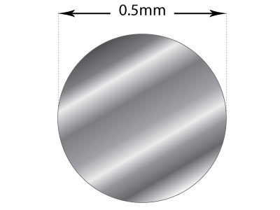 Runddraht Aus 9 Kt Weißgold, Mittel, 0,50 mm, 100 % Recyceltes Gold - Standard Bild - 2