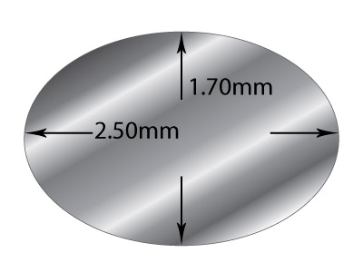 Ovaler Draht Silber 925 Geglüht, 2,50 X 1,70 MM - Standard Bild - 2