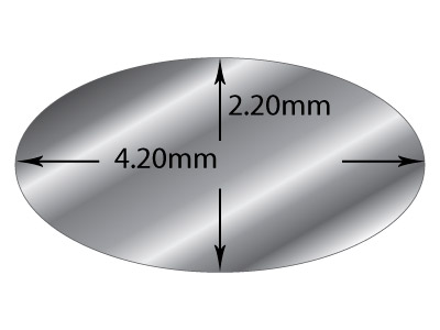Ovaler Draht Aus Sterlingsilber, 4,2 x 2,2 mm, 100 % Recyceltes Silber - Standard Bild - 2
