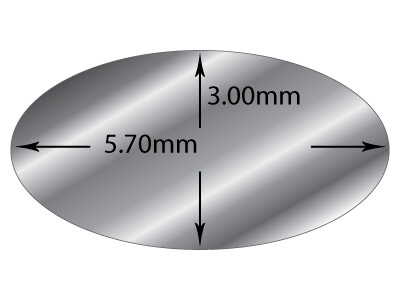 Ovaler Draht Aus Sterlingsilber, 5,7 x 3,0 mm, 100 % Recyceltes Silber - Standard Bild - 2