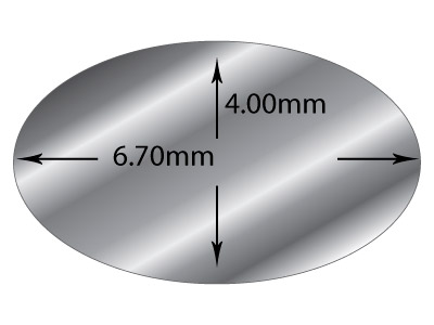 Ovaler Draht Aus Sterlingsilber, 6,7 x 4,0 mm, 100 % Recyceltes Silber - Standard Bild - 2