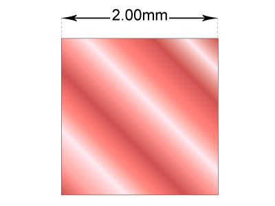 Mittlerer Rotgolddraht Mit 9 kt, Vierkant, 2,00 mm, Weichgeglüht, 100 % Recyceltes Gold - Standard Bild - 2