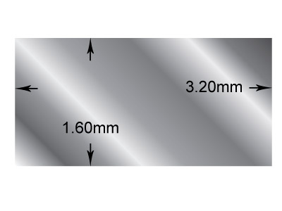 Rechteckiger Draht Aus Sterlingsilber, 3,20 x 1,60 mm, 100 % Recyceltes Silber - Standard Bild - 2