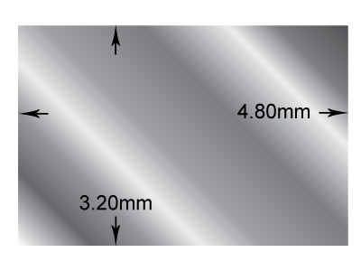 Rechteckiger Draht Aus Sterlingsilber, 4,8 x 3,2 mm, 100 % Recyceltes Silber - Standard Bild - 2