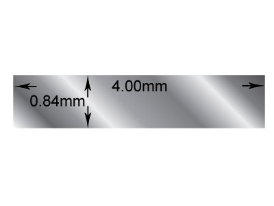 Rechteckiger Draht Aus Sterlingsilber, 4,00 x 0,84 mm, 100 % Recyceltes Silber - Standard Bild - 2