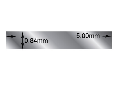 Rechteckiger Draht Aus Sterlingsilber, 5,00 x 0,84 mm, 100 % Recyceltes Silber - Standard Bild - 2