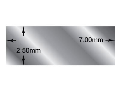 Rechteckiger Draht Aus Sterlingsilber, 7,0 x 2,5 mm, 100 % Recyceltes Silber - Standard Bild - 2