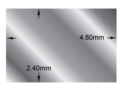 Rechteckiger Draht Aus Sterlingsilber, 4,8 x 2,4 mm, Weichgeglüht, 100 % Recyceltes Silber - Standard Bild - 2