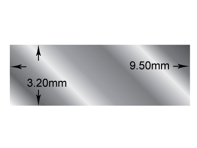Rechteckiger Draht Aus Sterlingsilber, 9,5 x 3,2 mm, 100 % Recyceltes Silber - Standard Bild - 2