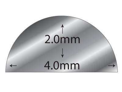 Halbringdraht 925er Silber Geglüht,4,00 X 2,00 MM - Standard Bild - 2