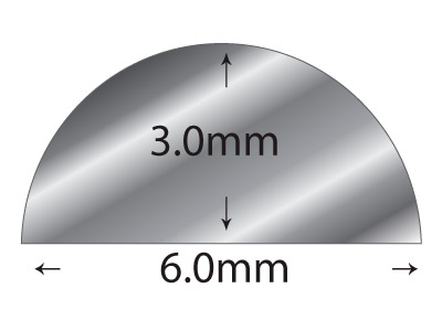 Sterlingsilberdraht, D-form, 6,00 x 3,00 mm, 2616, 100 % Recyceltes Silber - Standard Bild - 2