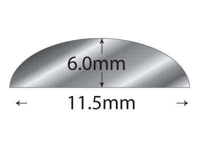 Sterlingsilberdraht In D-form, 11,50 x 6,00 mm, 2621, 38 cm Länge, 100 % Recyceltes Silber - Standard Bild - 2