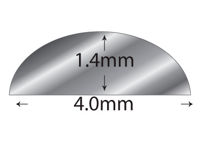 Sterlingsilberdraht, D-form, 4,0 x 1,4 mm, 100 % Recyceltes Silber - Standard Bild - 2
