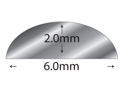 Faden Halbring Silber 925 Geglüht, 6,00 X 2,00 MM - Standard Bild - 2