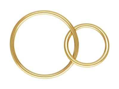 Verschlungene Ringe, Goldfilled, 15 mm Und 10 mm - Standard Bild - 1