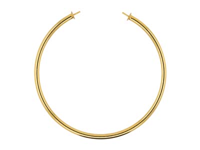 Offenes Starres Armband Mit Kalotte4 Mm, Durchmesser 14,4 Cm, Gold Fi Lled - Standard Bild - 1