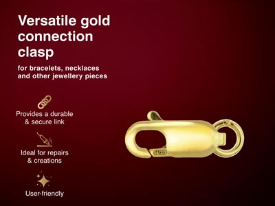 Karabinerverschluss Flach 8 MM Offener Ring, Goldfüllung - Standard Bild - 2