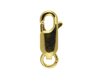 Karabiner Schliee Flach 12 MM Ringoffen, Goldfüllung