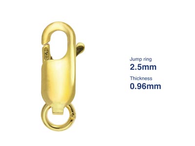 Karabiner Schließe Flach 12 MM Ringoffen, Goldfüllung - Standard Bild - 5