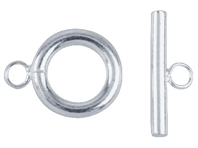 Silberbeschichtete Ring-stab-verschlüsse, 6er-pack - Standard Bild - 1