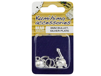 Kumihimo-schwenkknebel-schmuckteil, 6 mm, Silberbeschichtet - Standard Bild - 2