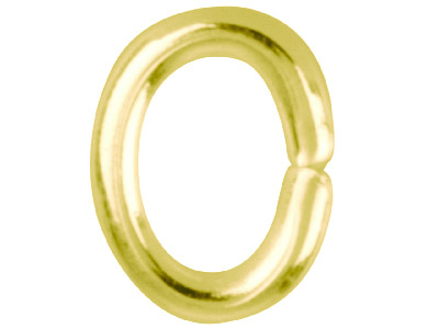 Goldbeschichteter Biegering, Oval, 6mm, 100er Pack