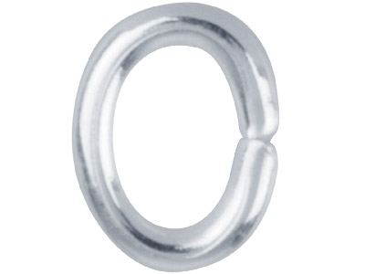 Silberbeschichteter Biegering, Oval, 6mm, 100er Pack