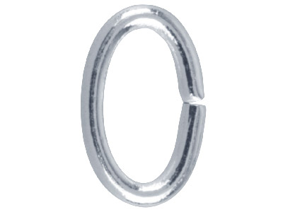 Silberbeschichteter Biegering, Oval, 9,4mm, 100er Pack