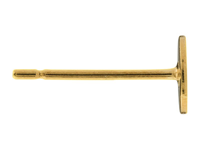 Goldbeschichteter Ohrstecker, 5 mm, Flache Scheibe Und Stab, 10er-pack - Standard Bild - 2