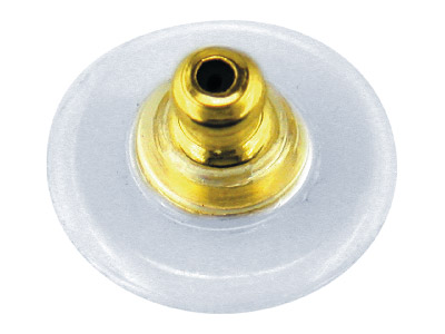 Ohrring-verschlüsse Aus Kunststoff Mit Goldbeschichtetem Metall In Der Mitte, 20er-pack - Standard Bild - 4