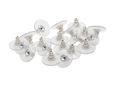 Ohrring-verschlüsse Aus Kunststoff Mit Silberbeschichtetem Metallkern, 20er-pack