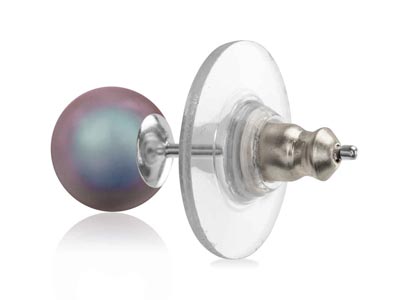 Ohrring-verschlüsse Aus Kunststoff Mit Silberbeschichtetem Metallkern, 20er-pack - Standard Bild - 5