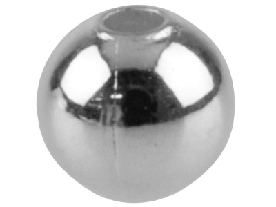 Schlichte Silberbeschichtete Runde Perlen Mit 2löchern, 3,0mm, 50er-pack
