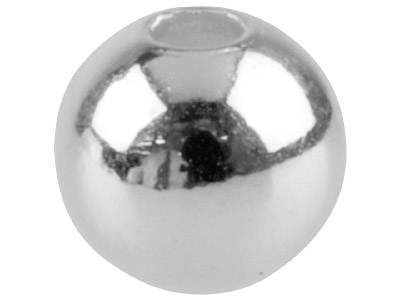 Schlichte Silberbeschichtete Runde Perlen Mit 2löchern, 5,0mm, 25er-pack