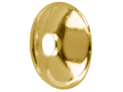 Goldbeschichtete, Schlichte Perlenkappe, 4mm, 25er-pack