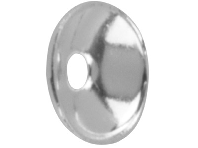 Silberbeschichtete, Schlichte Perlenkappe, 4mm, 25er-pack