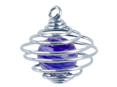 Silberbeschichtete Perlenkäfige, 22,5 mm, 6er-pack - Standard Bild - 2