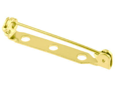 Goldbeschichtete Broschennadeln, 2 löcher, 30 mm, 6er-pack - Standard Bild - 1