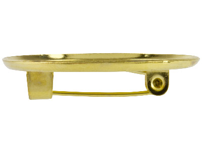 Goldbeschichtete Runde Broschenrückseiten, 25 mm, 6er-pack - Standard Bild - 3