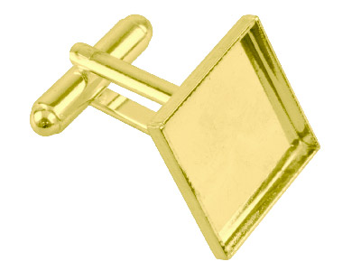 Goldbeschichteter Manschettenknopf Mit 17mm Groem Viereckigem Kissen, 6er-pack