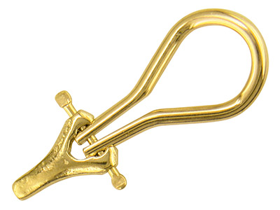 Omega-ohrclip Aus 9 kt gelbgold Mit Zugespitzter Basis, Mittel, Montiert - Standard Bild - 1