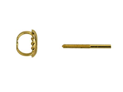 9 Kt Gelbgold-ohrmuttern Mit Stift, Verschraubt, Mittleres Gewicht, 100 % Recyceltes Gold - Standard Bild - 6