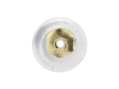 Beweglicher Stopper Für Ohrringe, Pilzförmig, 2er-pack, Silikon Und 9 kt Gelbgold - Standard Bild - 2