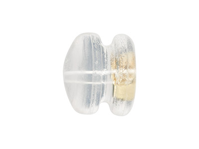 Beweglicher Stopper Für Ohrringe, Pilzförmig, 2er-pack, Silikon Und 9 kt Gelbgold - Standard Bild - 3