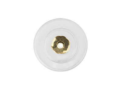 Beweglicher Stopper Für Ohrringe, Scheibenförmig, 2er-pack, Silikon Und 9 kt Gelbgold - Standard Bild - 2