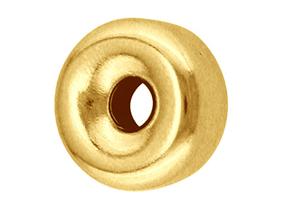 Schlichte, Flache Perlen Aus Gelbgold, 9karat, Mit 2löchern, 5,0mm, Schwer