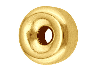 Schlichte, Flache Perlen Aus Gelbgold, 9 karat, Mit 2 löchern, 5,0 mm, Schwer - Standard Bild - 1